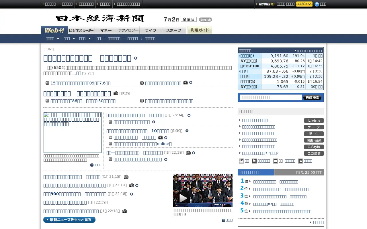 nikkei.com in 2010