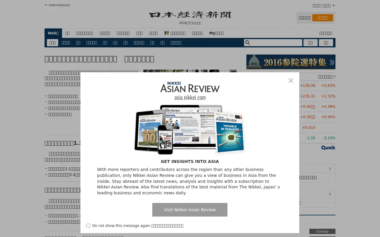 nikkei.com in 2016
