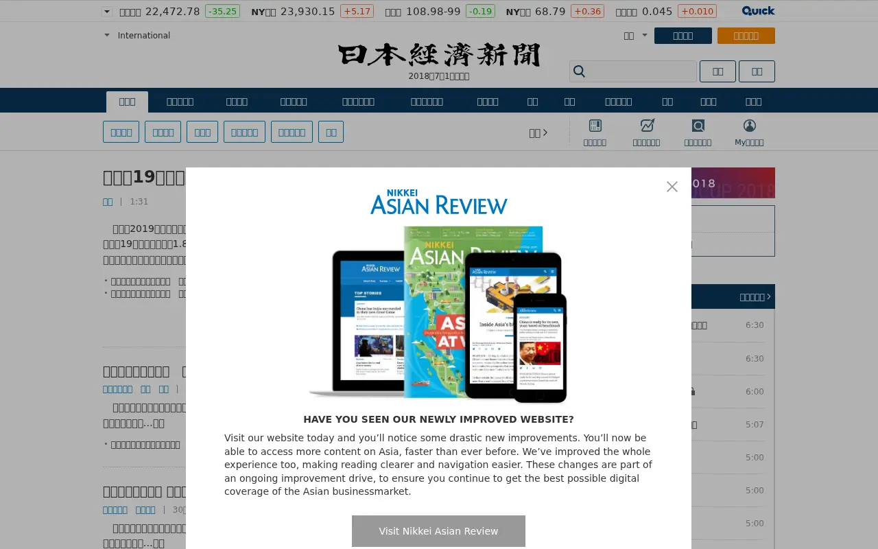 nikkei.com in 2018