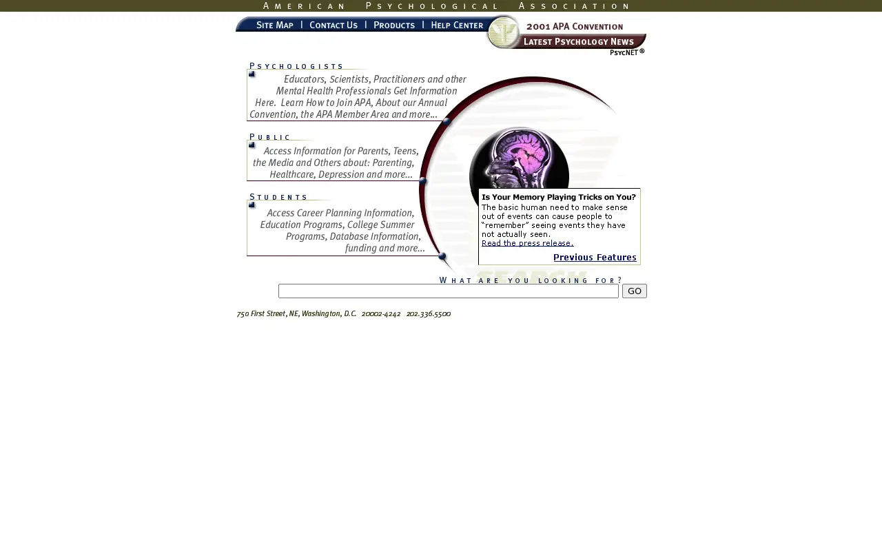apa.org in 2001