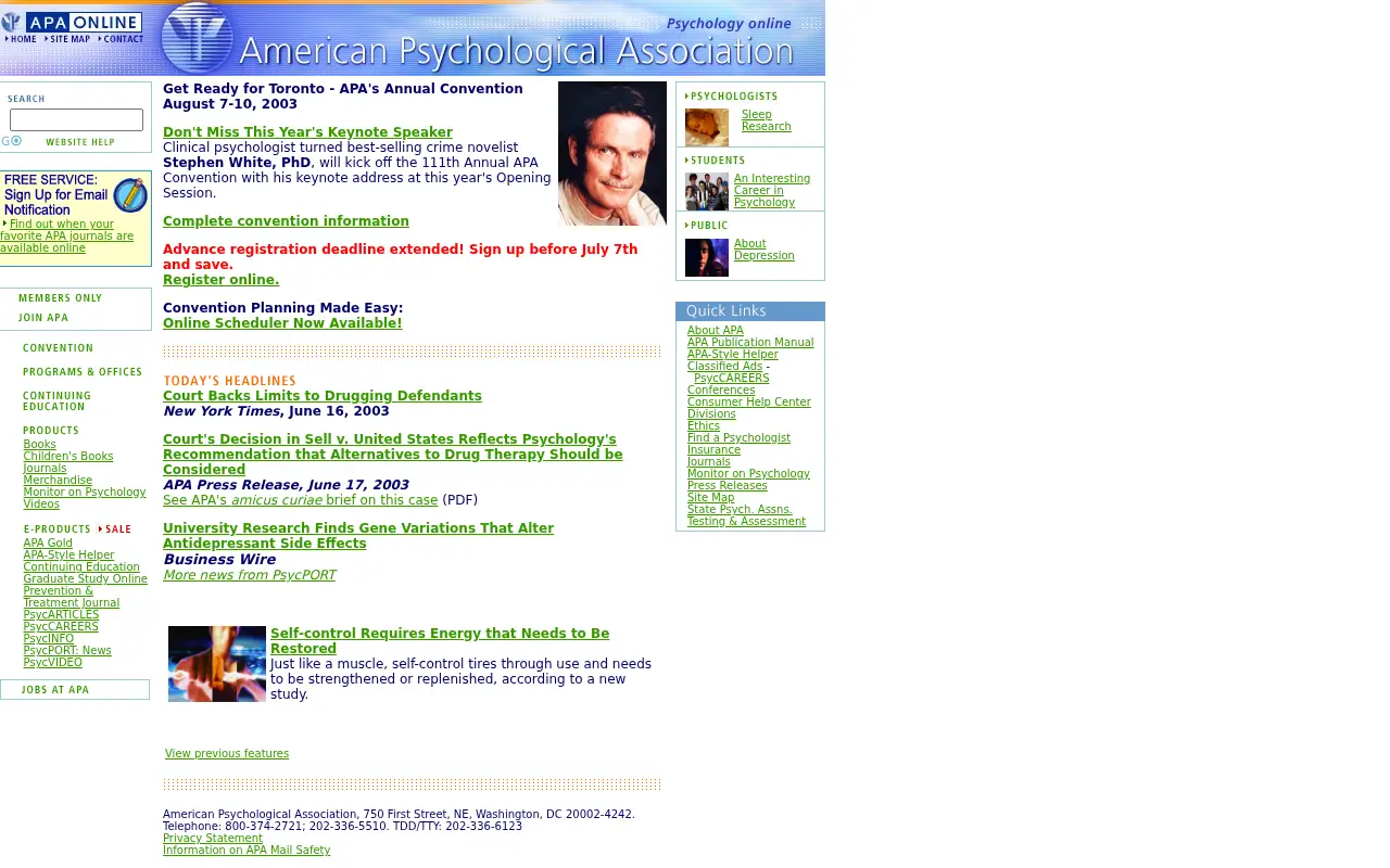apa.org in 2003