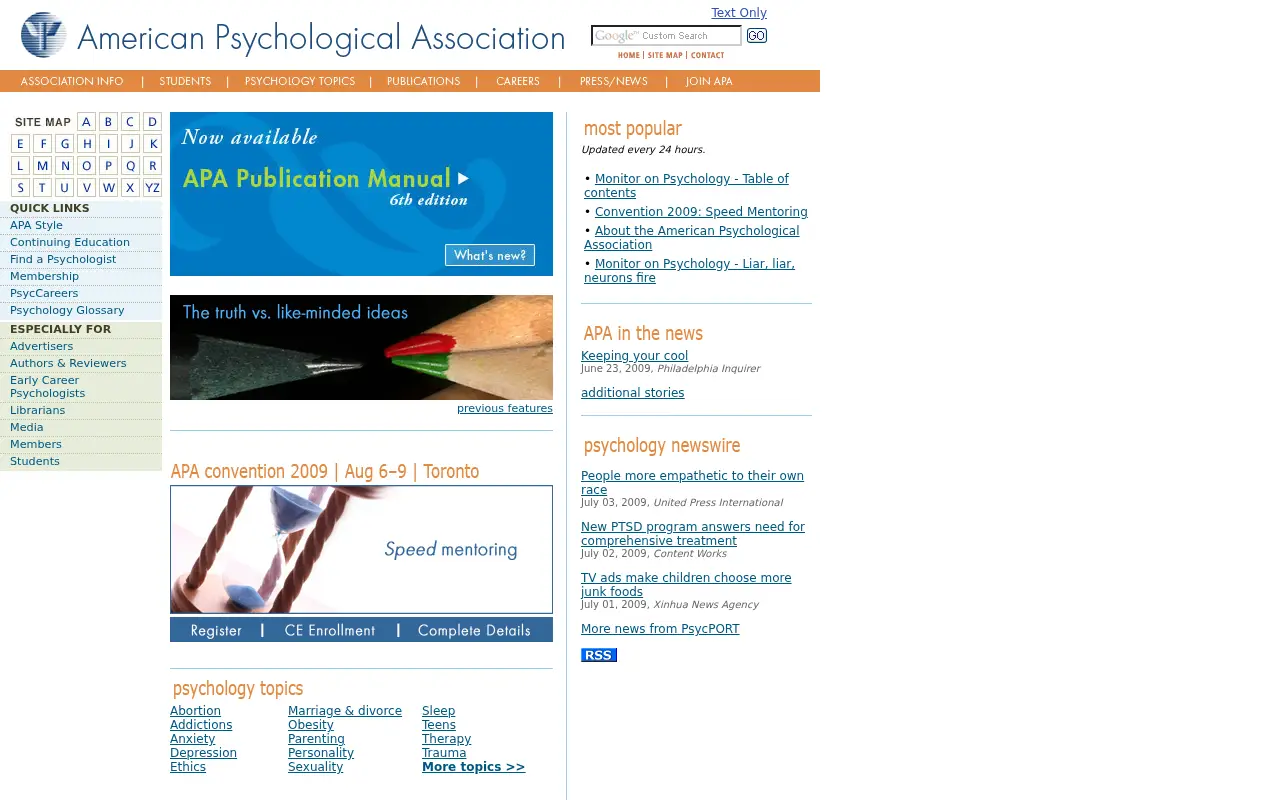 apa.org in 2009