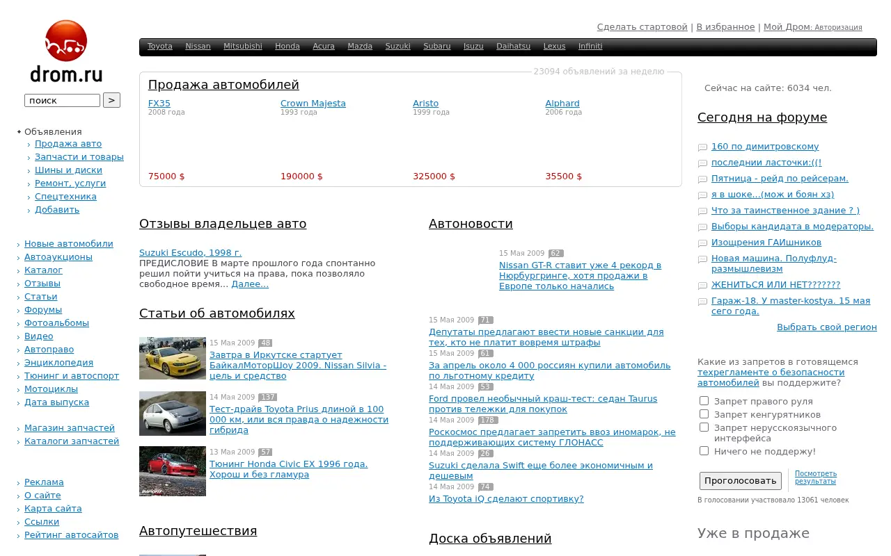 drom.ru in 2009
