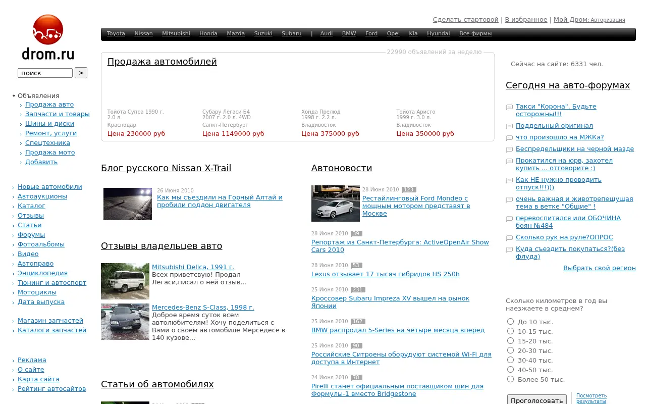 drom.ru in 2010