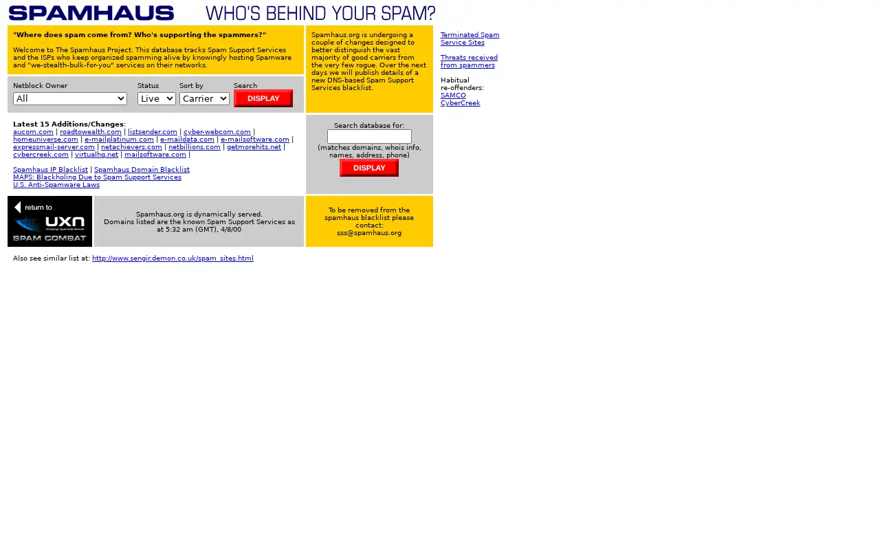 spamhaus.org in 2000