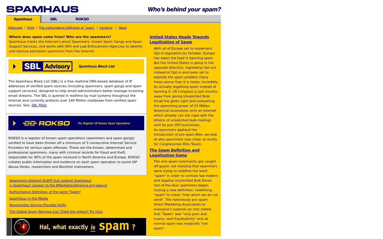spamhaus.org in 2003