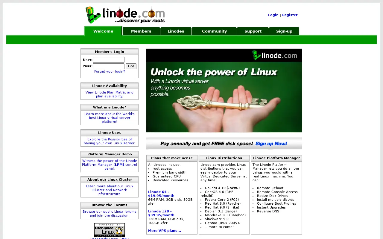 linode.com in 2005