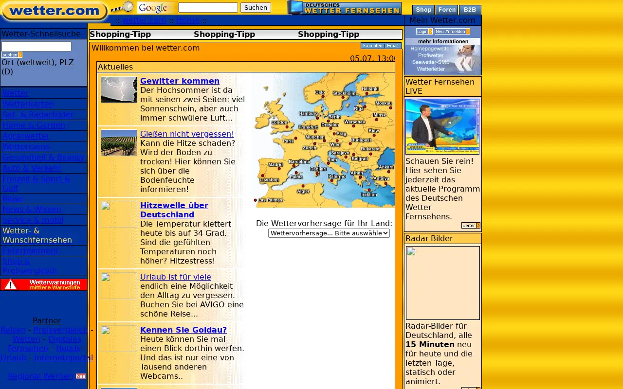 wetter.com in 2006