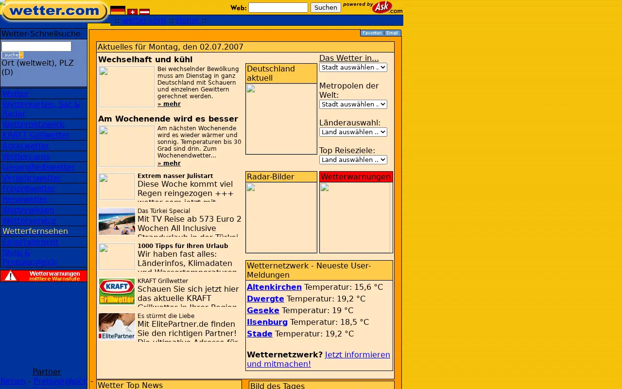 wetter.com in 2007