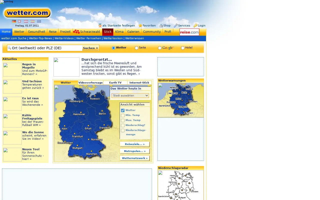 wetter.com on July 1, 2011