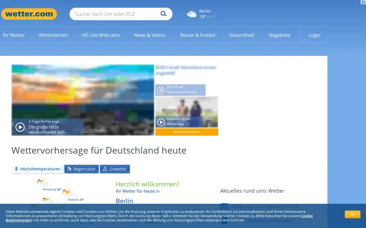 wetter.com in 2019