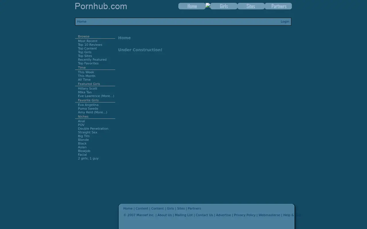 pornhub.com in 2007