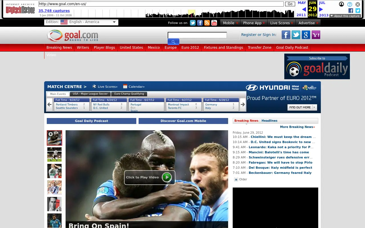 goal.com in 2012