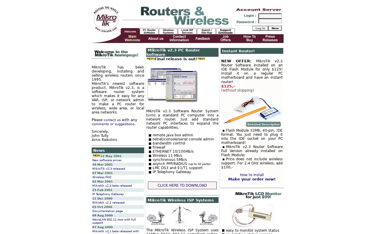 mikrotik.com in 2001