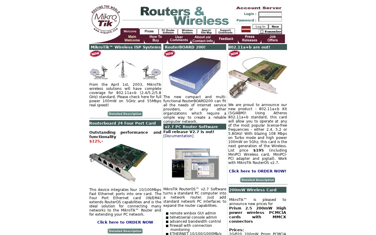 mikrotik.com in 2003