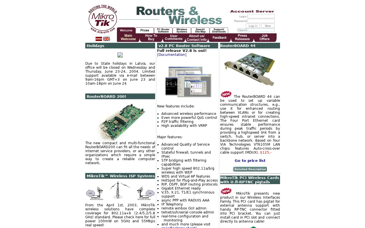 mikrotik.com in 2004