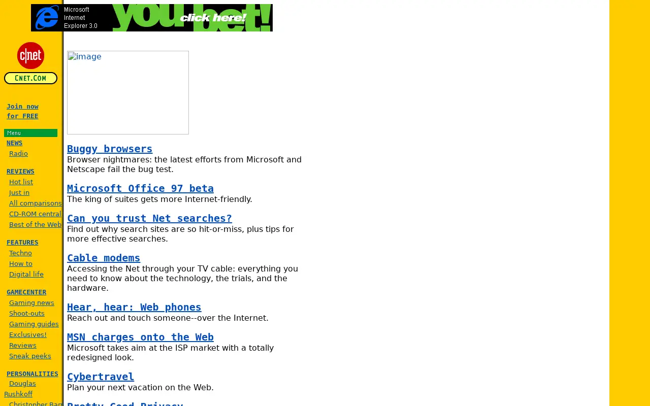 cnet.com in 1996