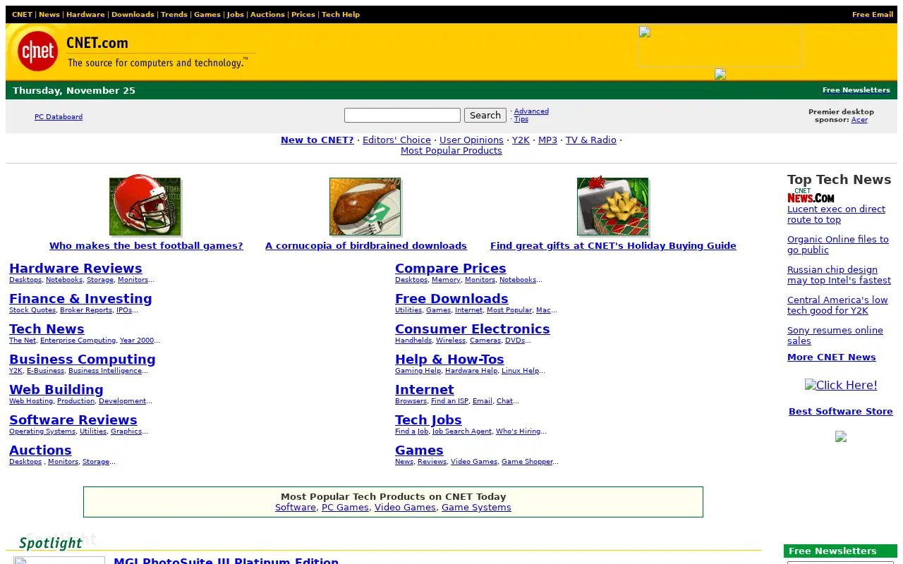 cnet.com in 1999