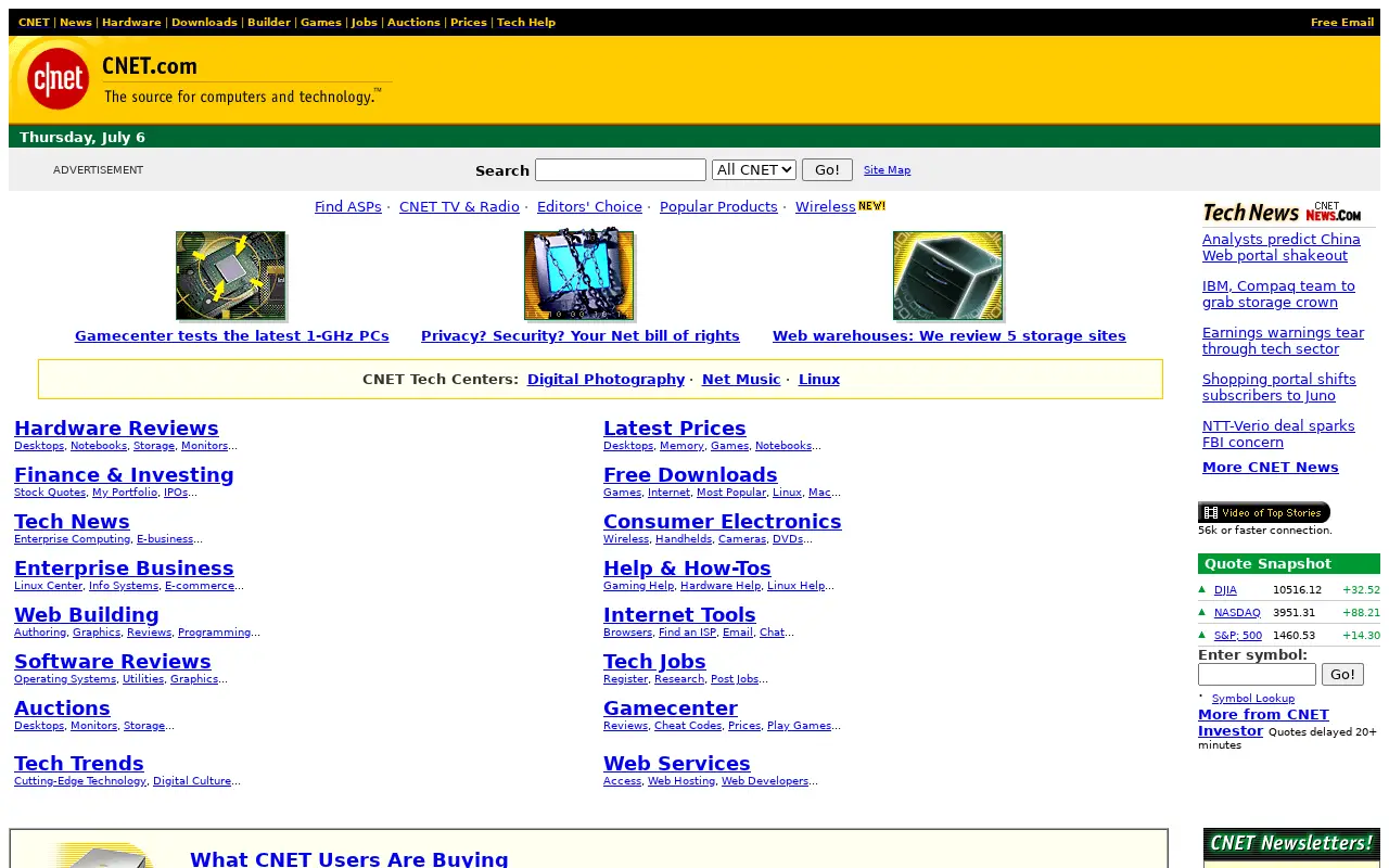 cnet.com in 2000