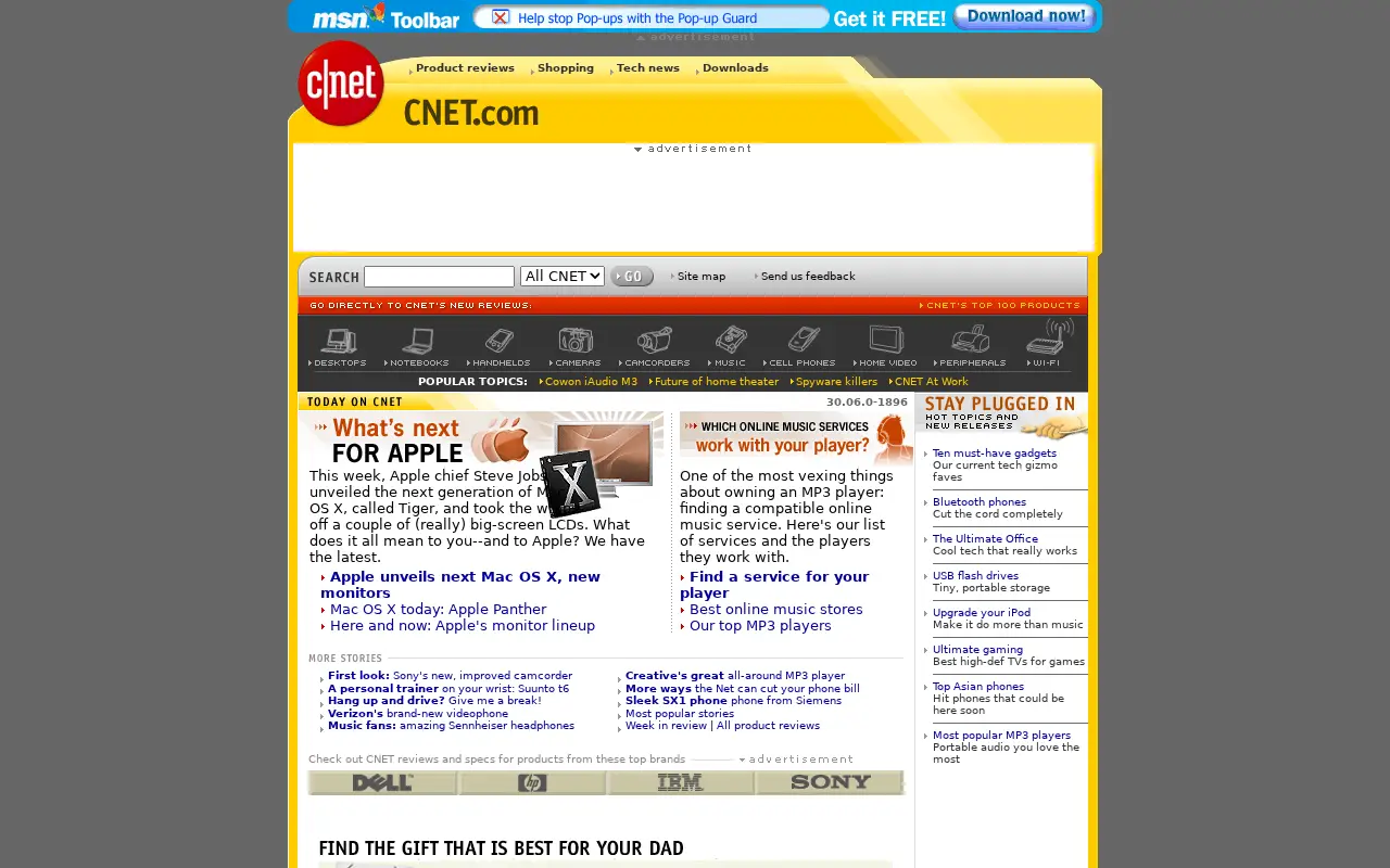 cnet.com in 2004