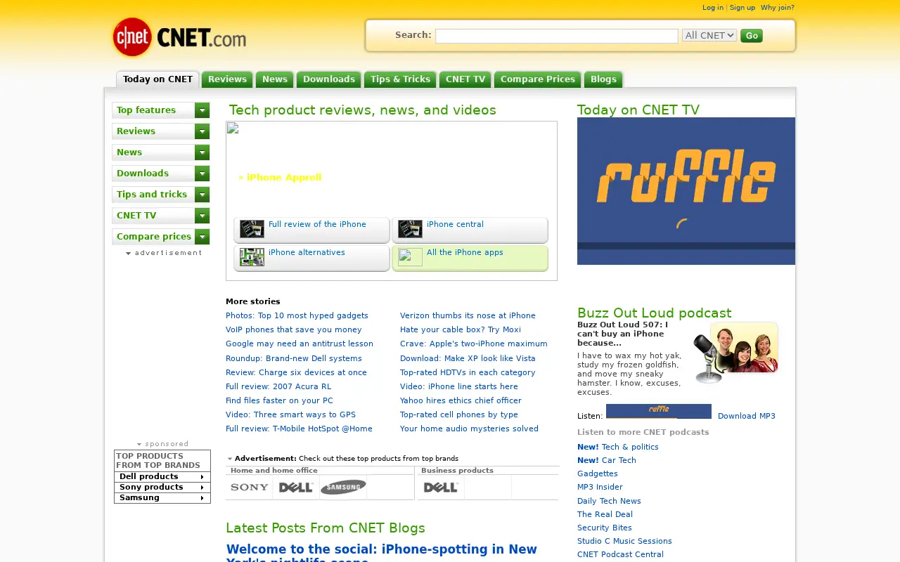 cnet.com in 2007