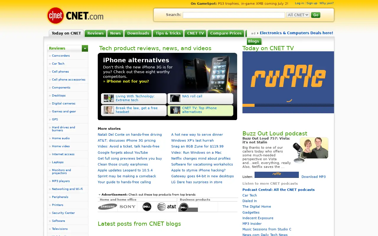 cnet.com in 2008