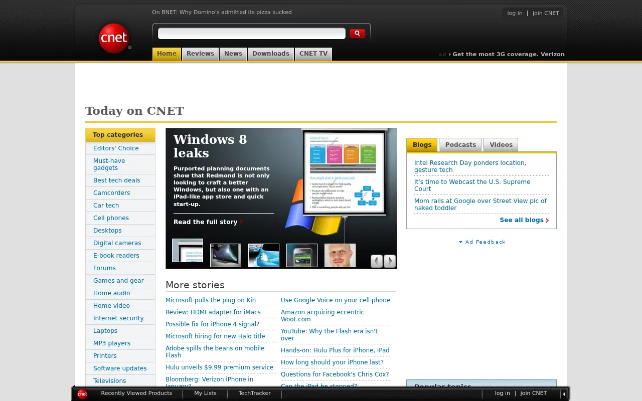 cnet.com in 2010