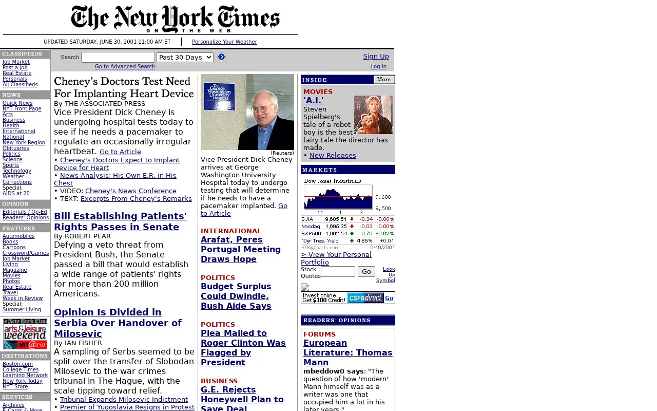 nytimes.com in 2001