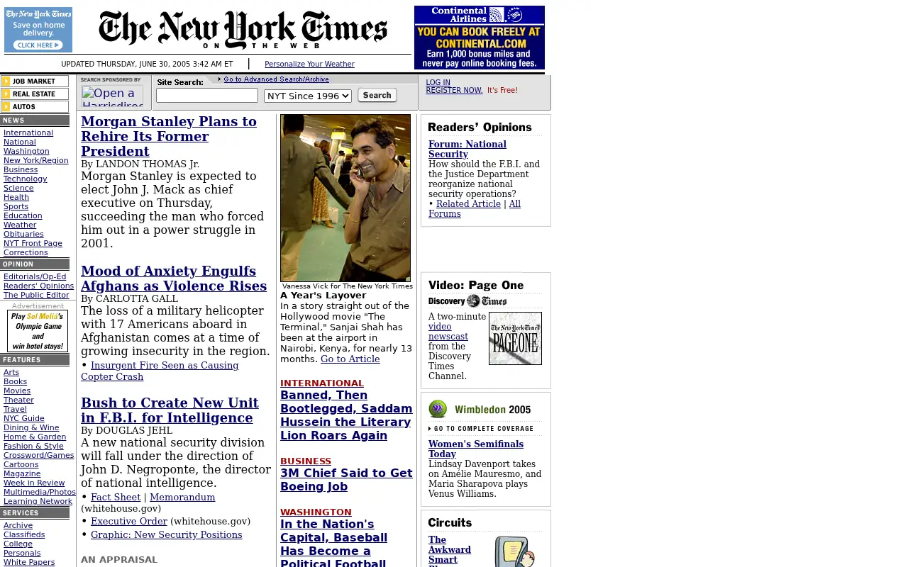 nytimes.com in 2005