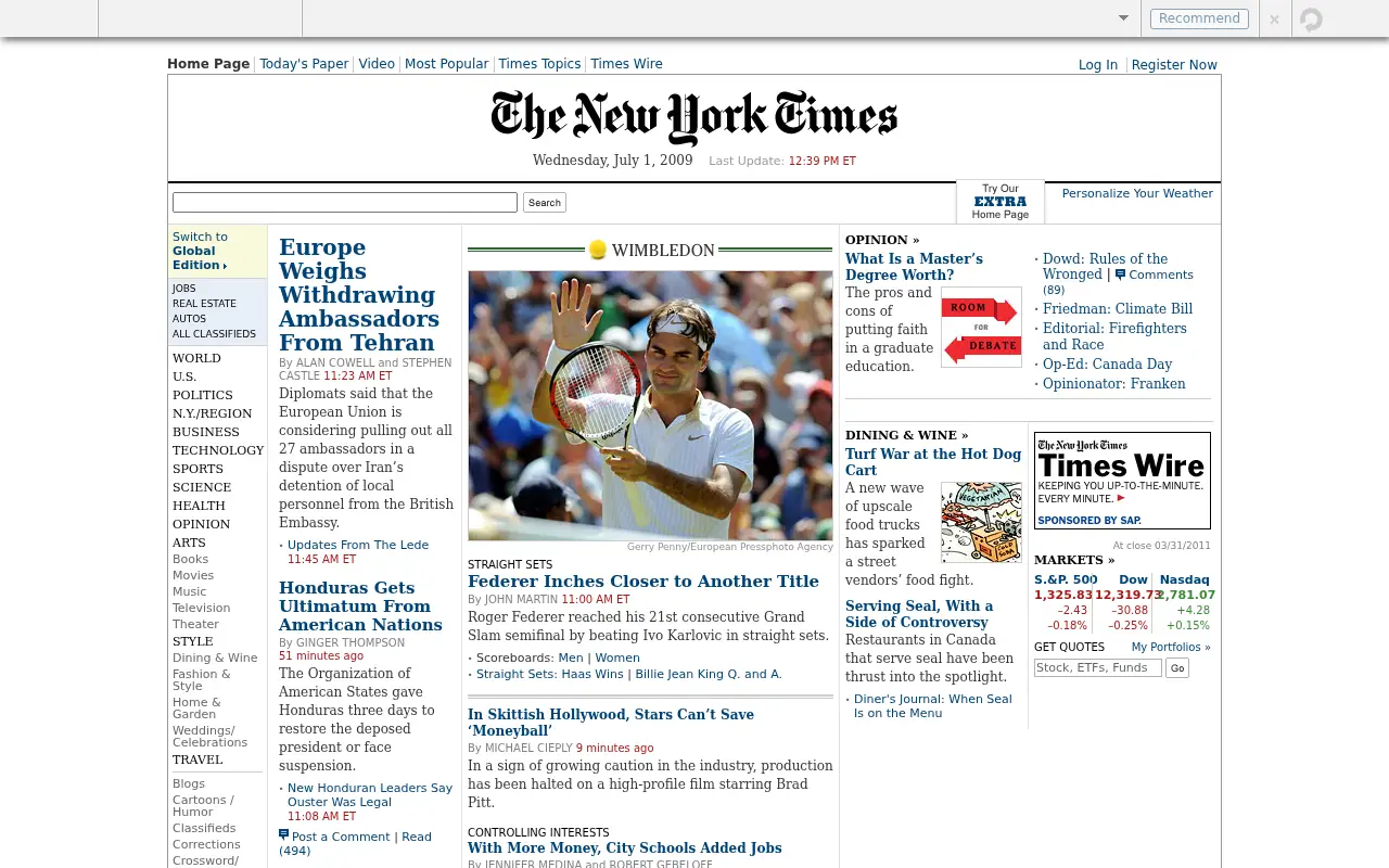 nytimes.com in 2009