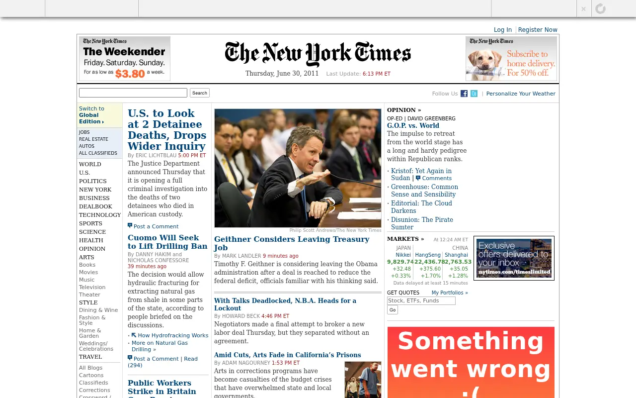 nytimes.com in 2011