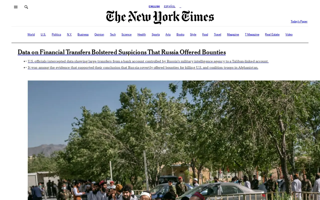 nytimes.com in 2020