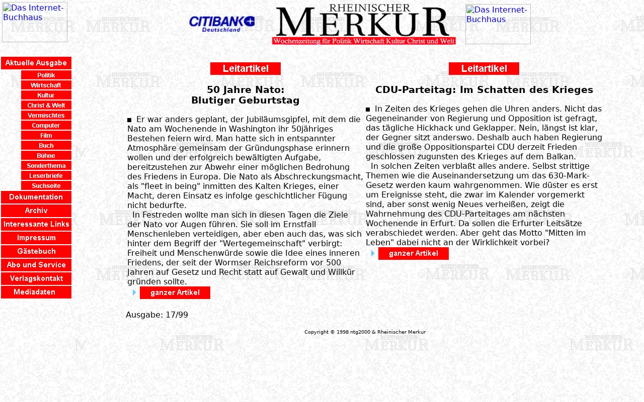 merkur.de in 1999