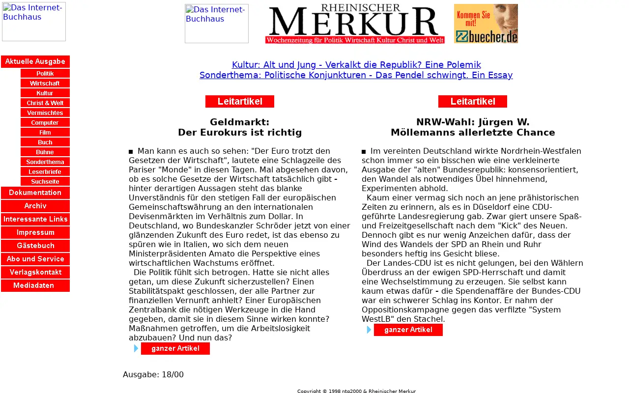 merkur.de in 2000