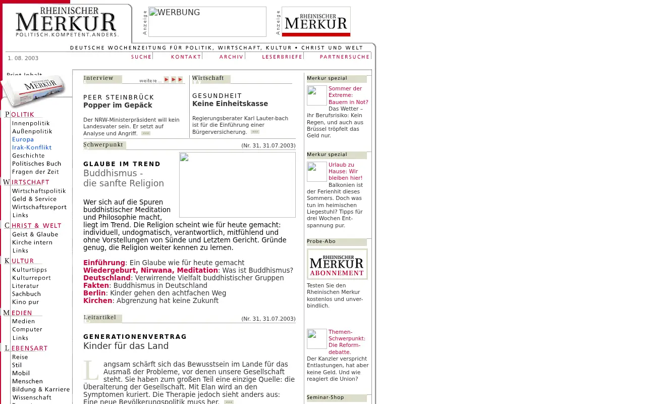 merkur.de in 2003