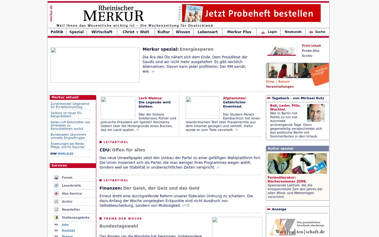 merkur.de in 2008