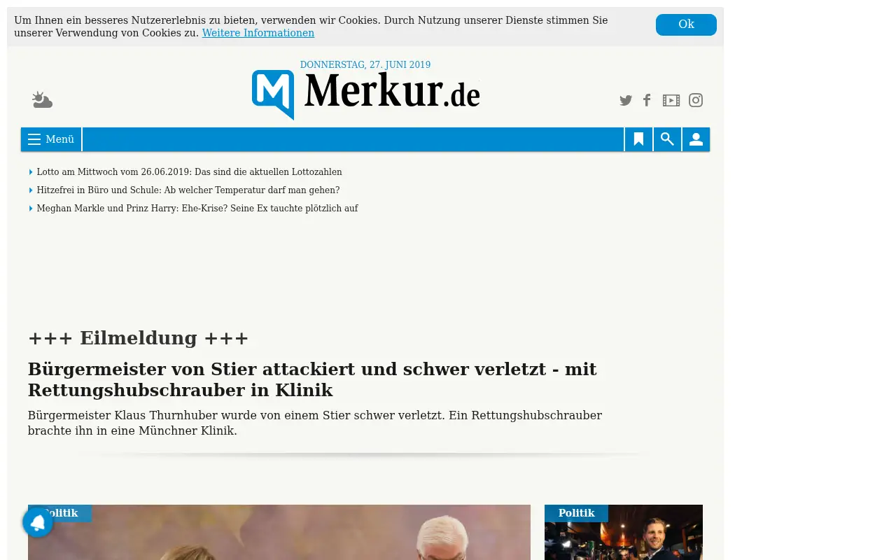 merkur.de in 2019