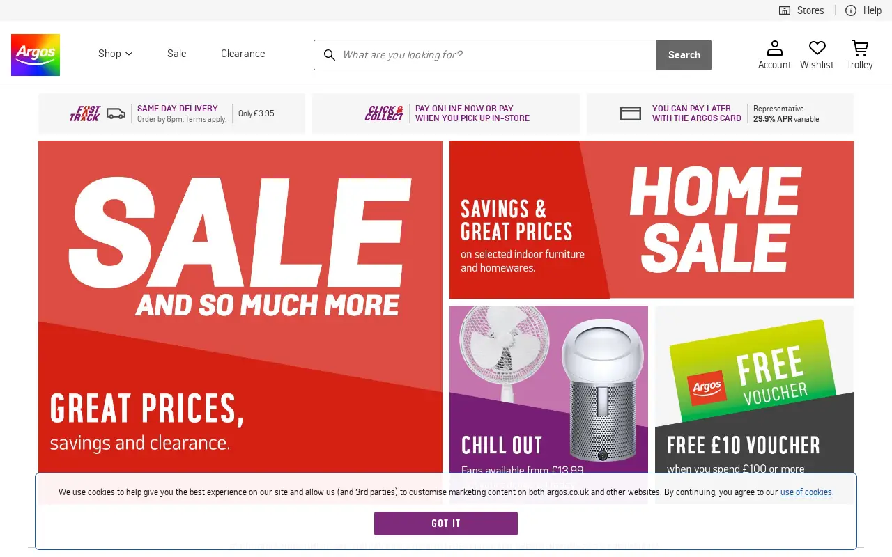 argos.co.uk in 2019