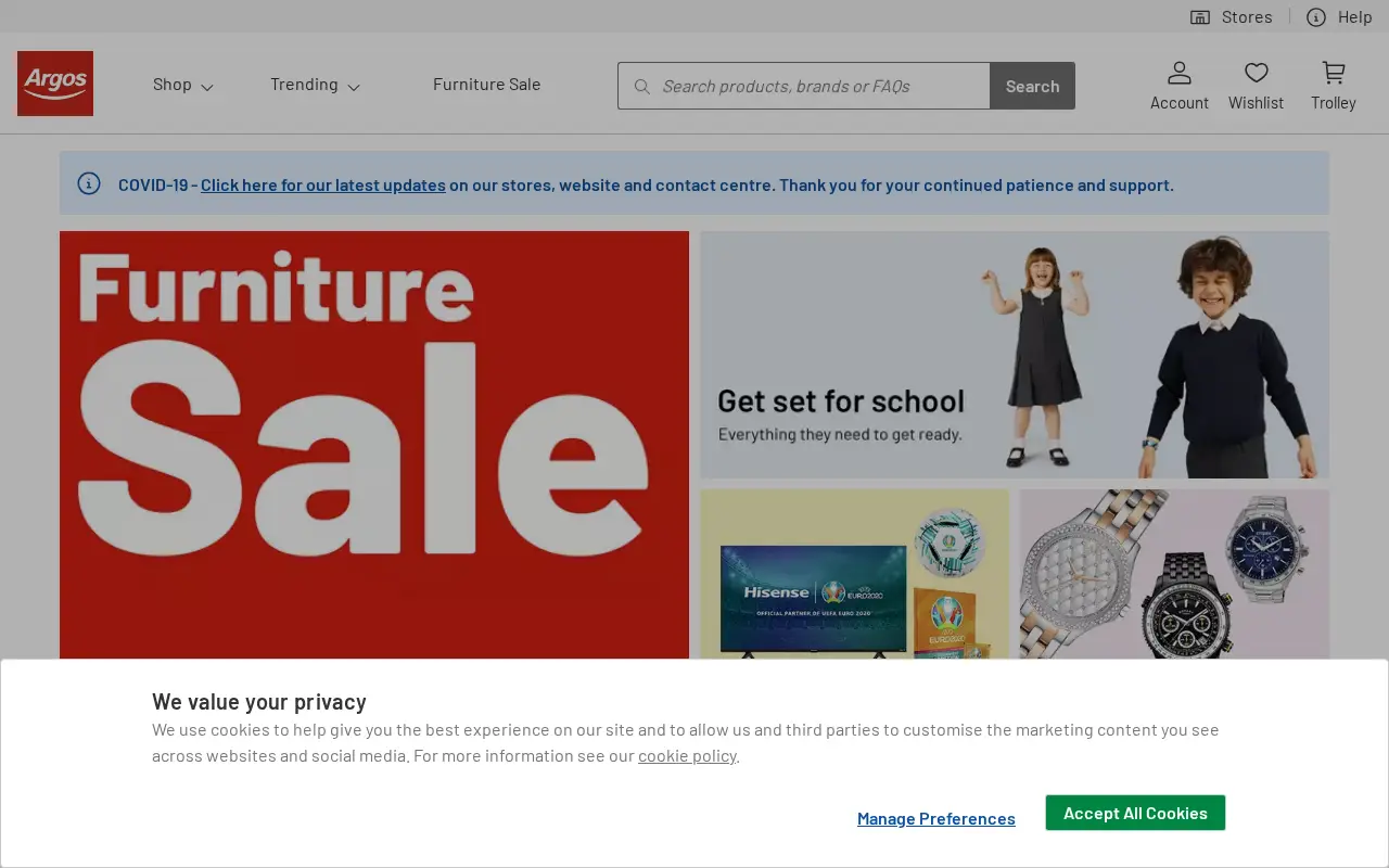 argos.co.uk in 2021