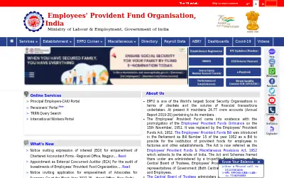 epfindia.gov.in in 2022