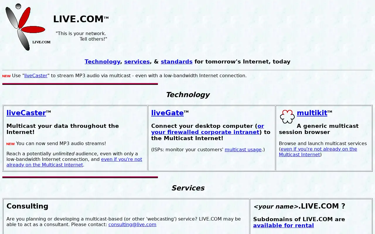 live.com on April 29, 1999