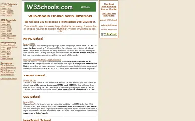 w3schools.com in 2000