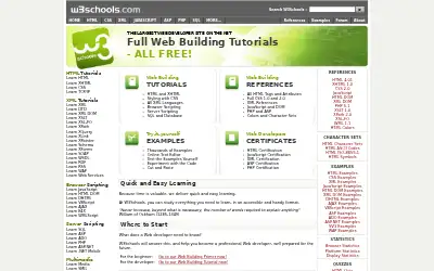 w3schools.com in 2009