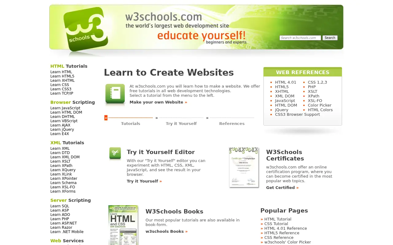 w3schools.com in 2011