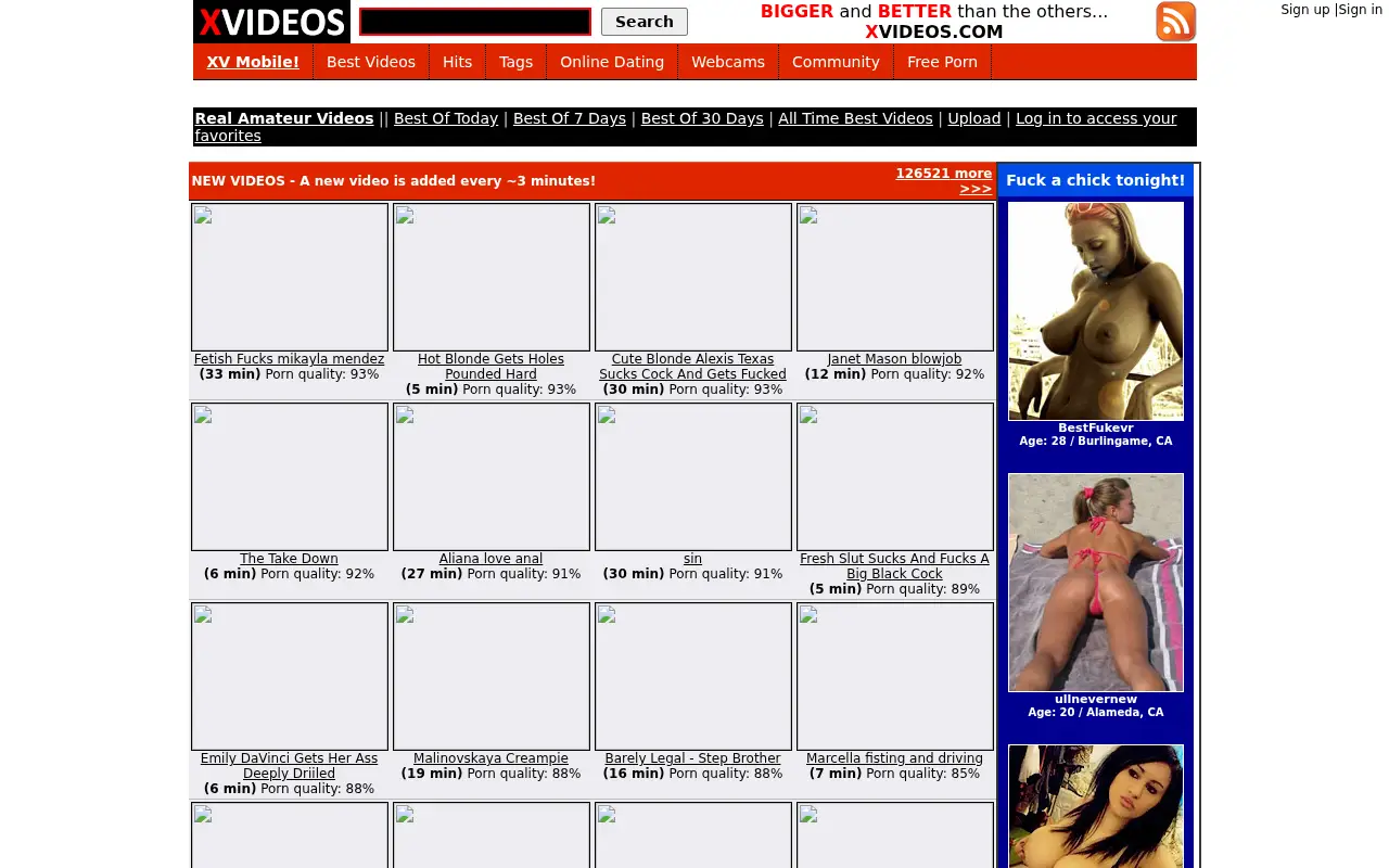xvideos.com in 2009