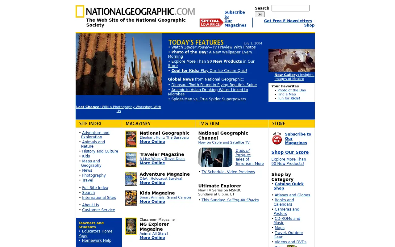 nationalgeographic.com in 2004