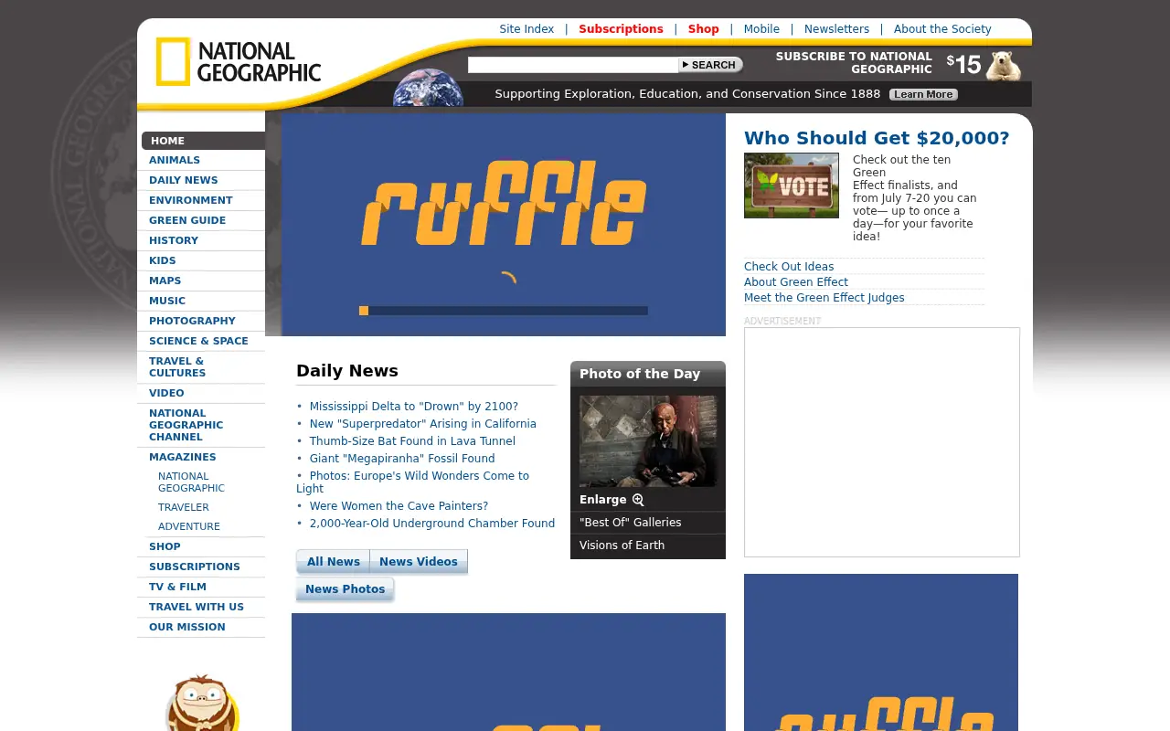 nationalgeographic.com in 2009