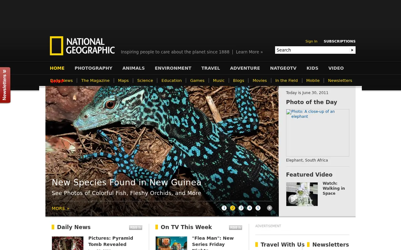 nationalgeographic.com in 2011