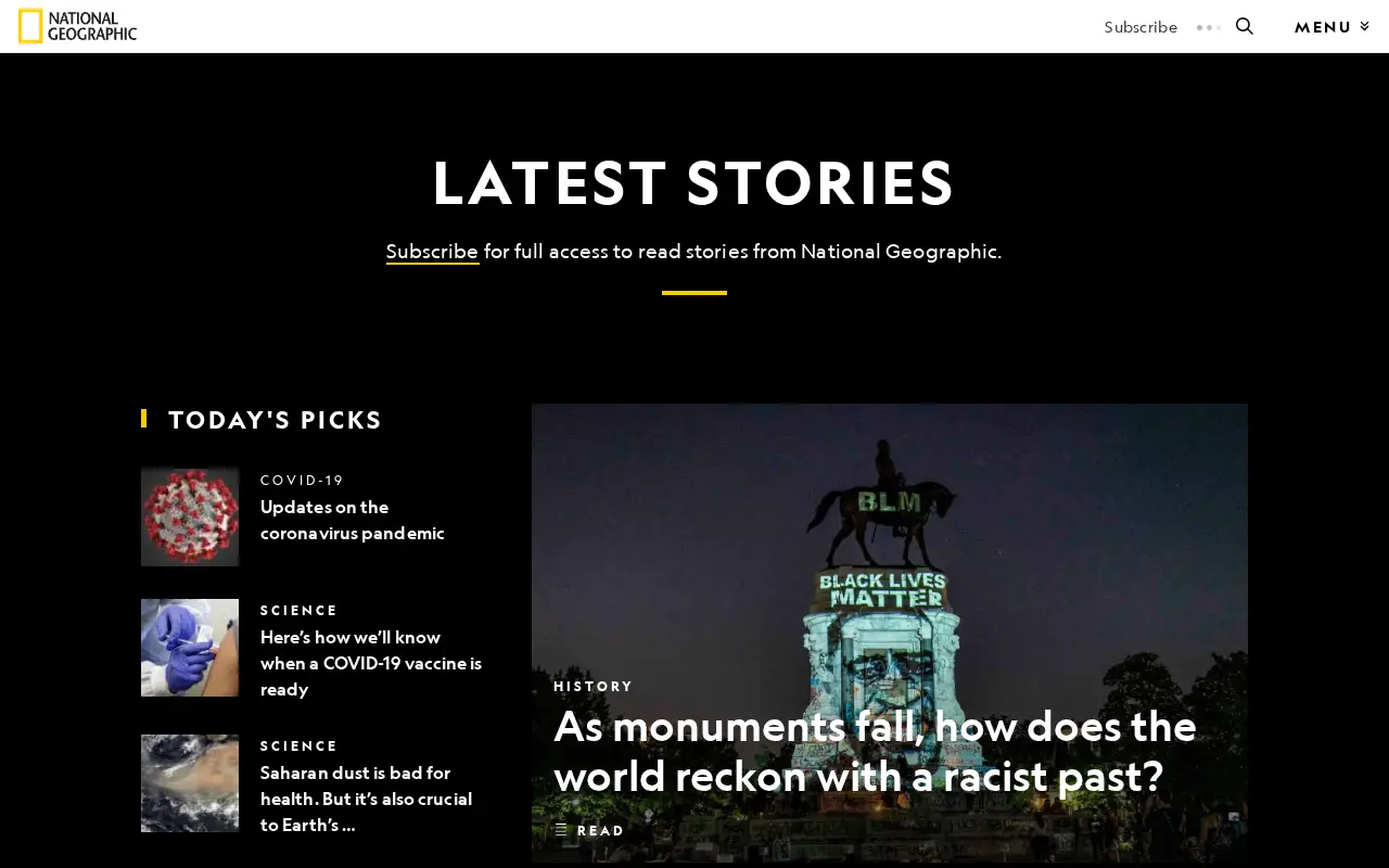 nationalgeographic.com in 2020