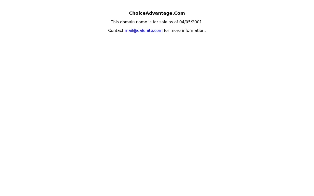 choiceadvantage.com in 2001